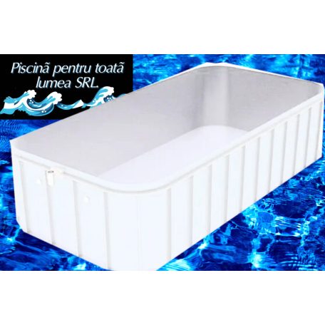 Corp piscina dreptunghiulara,,ALB,, cu colt rotunjit 4,5x2,5x1,2 goala