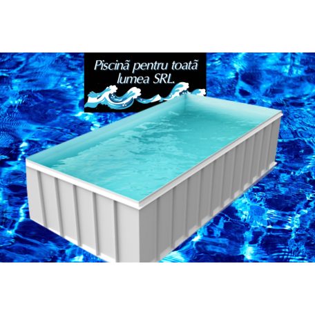 Corp piscina dreptunghiulara,,ALB,,cu colt ascutit 4x2,5x1,2 goala