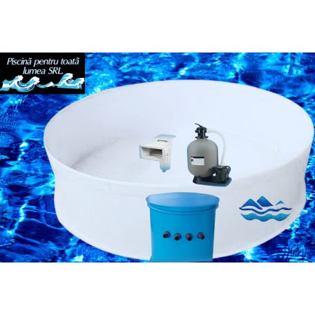 2.Piscina rotunda,,ALB,, 2,5x0,9 cu set de filtrare neo basic 6m3/h, cu camin pp,bypass