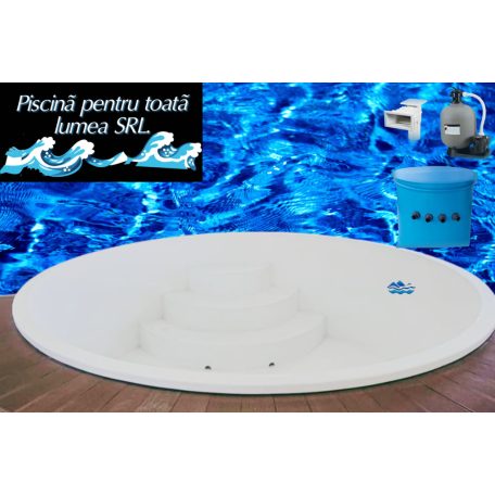 3.Piscină Rotundă ,,ALB,,2,5x0,9 cu scară și set de filtrare