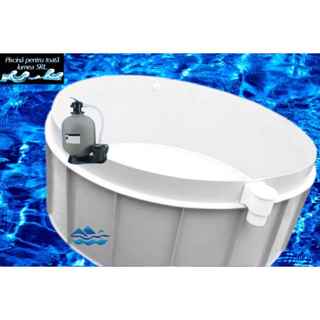 4.Piscina rotunda,,ALB,, 2,5x1,2 cu set de filtrare 