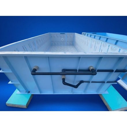 Piscină 8×3×1,5 m, albă, colțuri ascuțite, fără scară – cu clorinator MR Pure WiFi & pompă InverPro