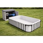 Piscină dreptunghiulară 4,5×2,5×1,2 m polipropilenă albă, colțuri rotunjite, fără scară – KIT ECONOMIC