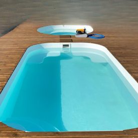   Mini piscină 3,5×2,2×1,2 m polipropilenă albă – KIT cu bancă integrată, set de filtrare Neo POMPA INVERPRO IP 20 WI-FI