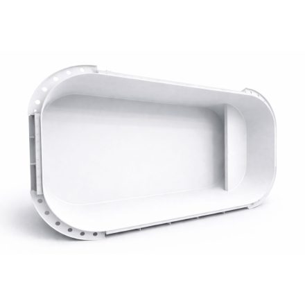 Mini piscină 3,5×2,2×1,2 m polipropilenă albă – KIT cu bancă integrată, set de filtrare Neo Side O400