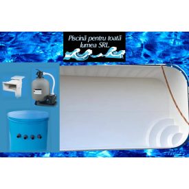   Piscină 7×3×1,5 m polipropilenă albă – colțuri rotunjite KIT cu scară, set de filtrare neo POMPA INVERPRO WI-FI IP20