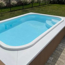   Piscină 6×3×1,5 m polipropilenă albă – KIT cu scară, set de filtrare Basic