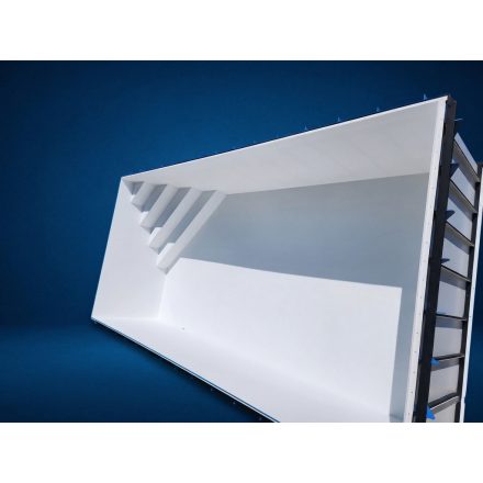 Piscină 8×3×1,5 m polipropilenă albă cu scara cu colt ascutit – KIT cu scară, set de filtrare Basic