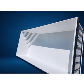   Piscină 6×3×1,5 m polipropilenă albă – colțuri ascuțite KIT cu scară, set de filtrare Basic