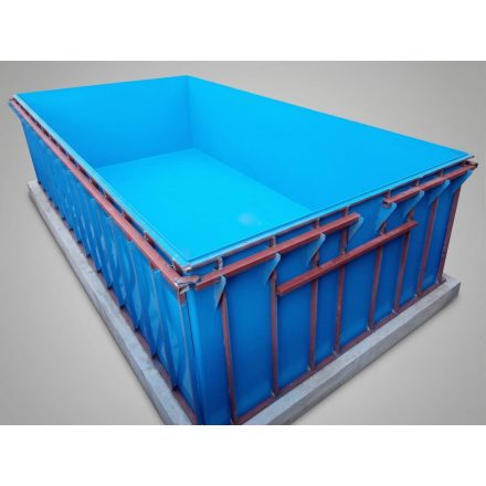 Piscină 8×3×1,5 m, albastră, colțuri ascuțite, fără scară – cu clorinator MR Pure WiFi & pompă InverPro