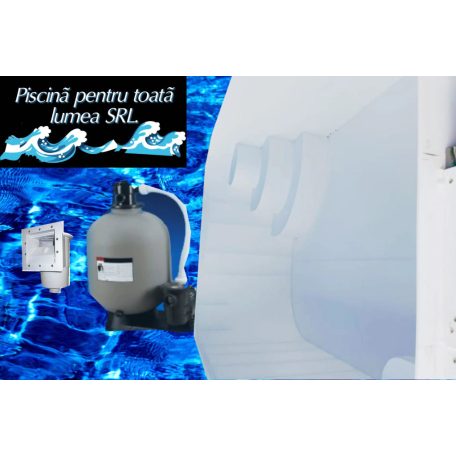 7.,,ECOnom ALB,, PISCINA  POLIPROPILENA 7x3x1,5 CU scara PP. si SISTEM DE FILTRARE IN CUTIE NEO  9m3 /h ,SKIMMER ,2 DUZE