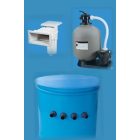 Mini piscină 3,5×2,2×1,2 m polipropilenă – KIT cu băncuță integrată albastră, set de filtrare Neo POMPA INVERPRO WI-FI IP 20