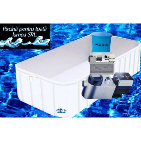 Piscina Dreptunghiulara,, PREMIUM ALB,,6X3X1,5 fara scara ,cu pompa inverpro vifi,aqvarius said,caminPP.,led,bypass