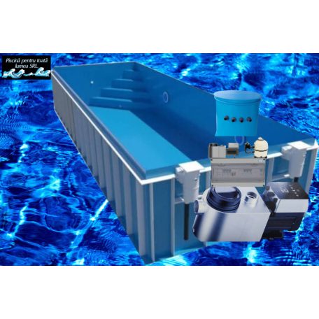 Piscina Dreptunghiulara cu colt ascutit ,,PREMIUM,,7x3x1,5 cu scara+pompa wifi inverpro,aqvarius said,caminPP,led ,bypass