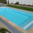 Piscină 7×3×1,5 m, albă, colțuri ascuțite, cu scară – cu clorinator MR Pure WiFi & pompă InverPro